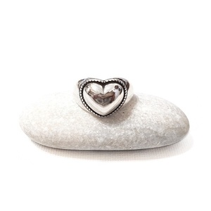 Δαχτυλίδι καρδιά ασημένιο αυξομειούμενο ασημί επιπλατινωμένο - καρδιά, boho, μεγάλα, αγ. βαλεντίνου, αυξομειούμενα - 3