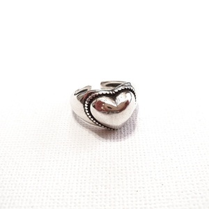 Δαχτυλίδι καρδιά ασημένιο αυξομειούμενο ασημί επιπλατινωμένο - καρδιά, boho, μεγάλα, αγ. βαλεντίνου, αυξομειούμενα - 5