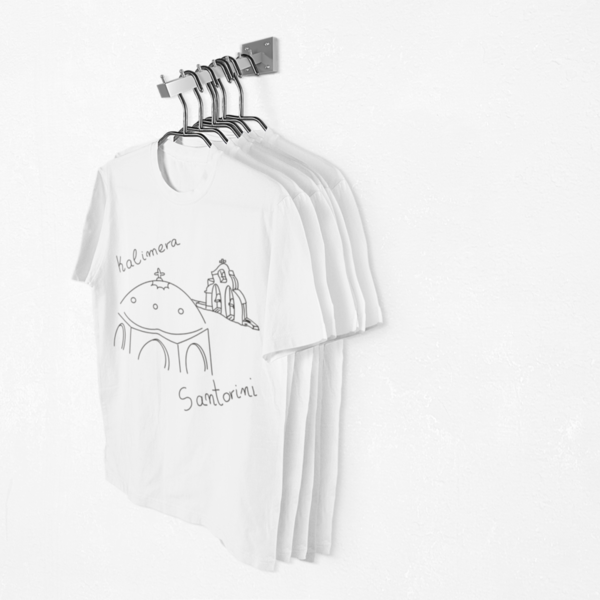 Handpainted t shirt Greece - βαμβάκι, ζωγραφισμένα στο χέρι, χειροποίητα - 3