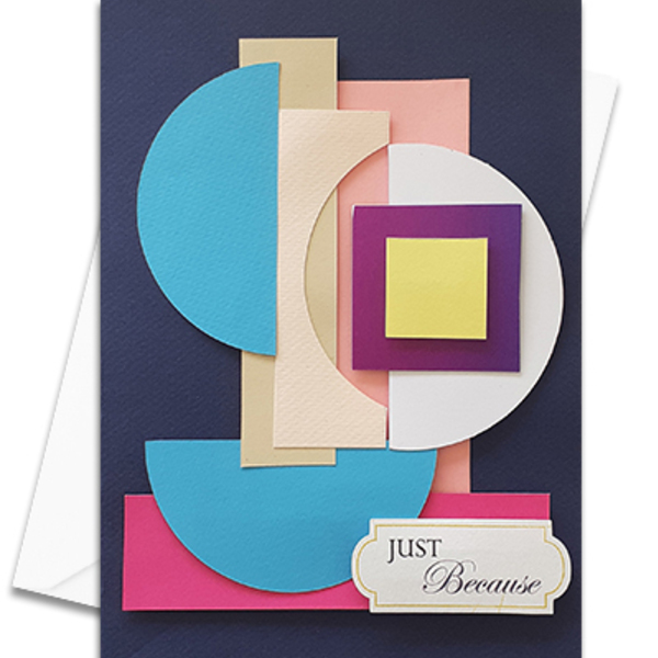 Πρωτότυπη 3d κάρτα με Γεωμετρικά Σχήματα - γεωμετρικά σχέδια, 3d, κάρτα ευχών