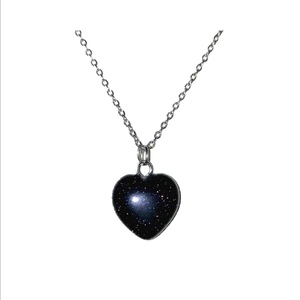 Ημιπολύτιμη ❤️ καρδιά μπλε Χρυσόλιθος σε επάργυρο ατσάλι - ημιπολύτιμες πέτρες, καρδιά, ατσάλι