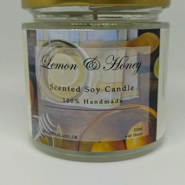 Lemon & Honey 100% Soy Candle 212ml - αρωματικά κεριά