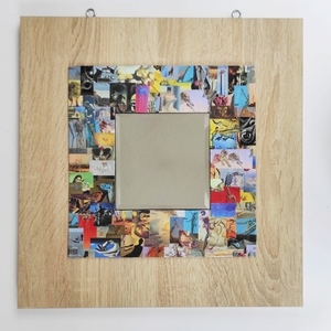 Καθρέφτης ξύλινος Salvador Dali, εξ ολοκλήρου χειροποίητος - διακόσμηση, πρωτότυπα δώρα, χειροποίητα, ντεκουπάζ