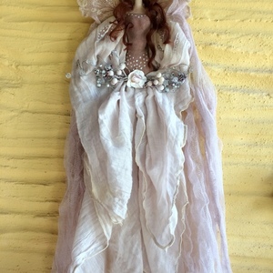 Διακοσμητική Κούκλα "Fairy DFSN" ύψος 60 εκ. σε χρώμα μπεζ και μελιτζανί - διακόσμηση, διακοσμητικά, διακόσμηση σαλονιού, κούκλες, νεράιδες - 2