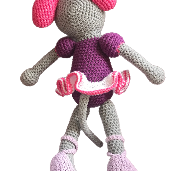 Πλεκτό ποντίκι μπαλαρίνα - λούτρινα, amigurumi - 3