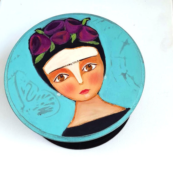 Ξύλινο κουτί "Frida"! - ξύλο, ζωγραφισμένα στο χέρι, οργάνωση & αποθήκευση, frida kahlo - 3
