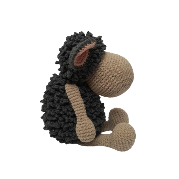 Πλεκτό κουκλάκι μαύρο πρόβατο εκατοστά - δώρο, λούτρινα, amigurumi - 3