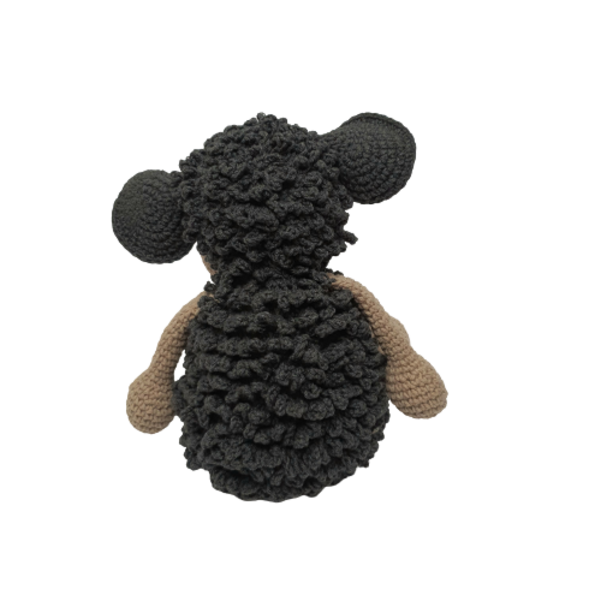 Πλεκτό κουκλάκι μαύρο πρόβατο εκατοστά - δώρο, λούτρινα, amigurumi - 4