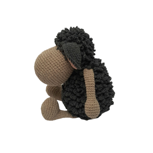 Πλεκτό κουκλάκι μαύρο πρόβατο εκατοστά - δώρο, λούτρινα, amigurumi - 5