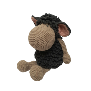 Πλεκτό κουκλάκι μαύρο πρόβατο εκατοστά - λούτρινα, amigurumi, δώρο