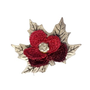Μεγάλο δαχτυλίδι "Knit Metal" πλατανόφυλλο με λουλούδι - αλπακάς, βελονάκι, λουλούδι, boho, μεγάλα, αυξομειούμενα, φθηνά