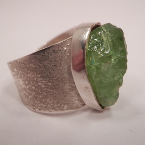 Ασημενιο δακτυλιδι με Emerald Calsite - ημιπολύτιμες πέτρες, ασήμι 925, σταθερά, μεγάλα