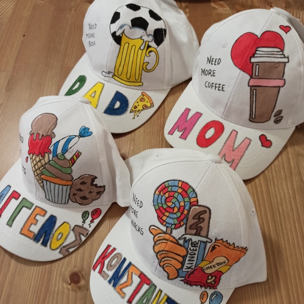Παιδικό καπέλο jockey με όνομα και θέμα ' need more sweets ' - δώρο, όνομα - μονόγραμμα, απαραίτητα καλοκαιρινά αξεσουάρ, καπέλα - 4