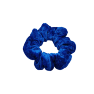 Υφασμάtινο λαστιχάκι scrunchie blue velvet - μπλε, ύφασμα, βελούδο, μαλλιά, λαστιχάκια μαλλιών - 2
