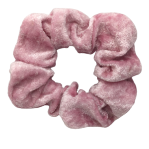 Υφασμάtινο λαστιχάκι scrunchie pink velvet - λαστιχάκια μαλλιών, για τα μαλλιά, μαλλιά, ροζ, βελούδο
