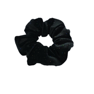 Υφασμάtινο λαστιχάκι scrunchie black velvet - ύφασμα, βελούδο, μαλλιά, μαύρα, λαστιχάκια μαλλιών - 2