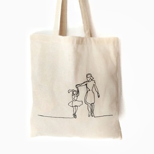 Κεντημένη Τσάντα πολλαπλών χρήσεων - Η βόλτα - - ύφασμα, γιορτή της μητέρας, δώρα για γυναίκες, πάνινες τσάντες