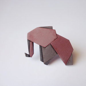 Καρφίτσα - ελέφαντας οριγκάμι - origami, πηλός, γεωμετρικά σχέδια, ελεφαντάκι, minimal