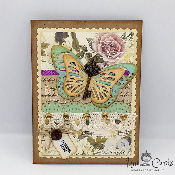Χειροποίητη κάρτα με πεταλούδα - πεταλούδα, γενέθλια, επέτειος, γιορτή της μητέρας - 5