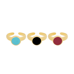 Δαχτυλίδι Επίχρυσο "Color Dots" - επιχρυσωμένα, ορείχαλκος, μικρά, boho, αυξομειούμενα