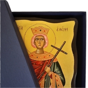 Αγία Ελένη αγιογραφία σε φυσικό ξύλο 30,5Χ23,5Χ3 - πίνακες & κάδρα, δώρο, χειροποίητα, πίνακες ζωγραφικής, εικόνες αγίων - 2