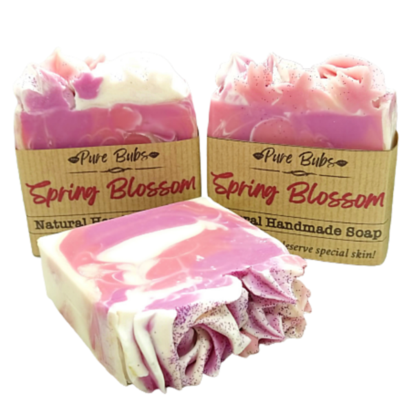 Χειροποίητο σαπούνι Spring Blossom με οργανικά έλαια και βούτυρα - δώρο, χειροποίητα, σαπούνια, χεριού, αρωματικό σαπούνι - 4