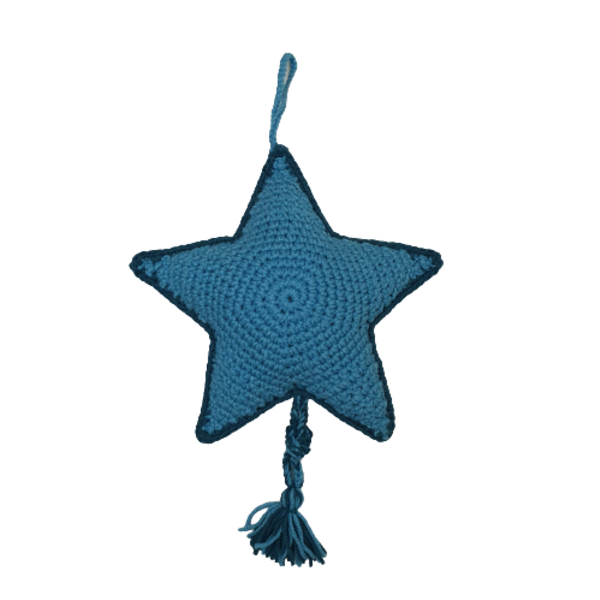 Πλεκτό διακοσμητικό μπρελόκ μικρό αστέρι 16 εκατοστά - αστέρι, λούτρινα, amigurumi, δώρο γέννησης
