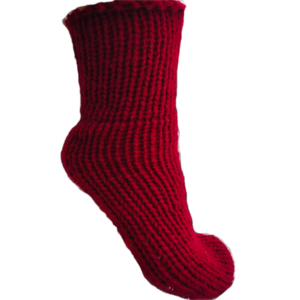 Πλεκτές κυλινδρικές κάλτσες μπορντώ χωρίς φτέρνα - ακρυλικό, σετ, unisex