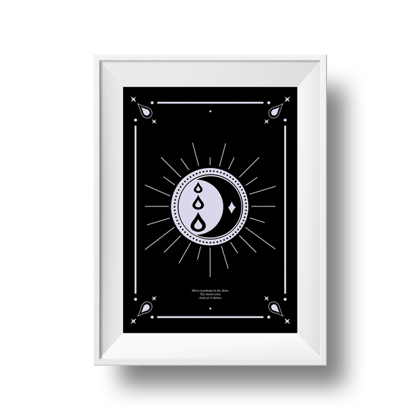 Αφίσα για εκτύπωση "Crying Moon" - διακόσμηση, φεγγάρι, αφίσες