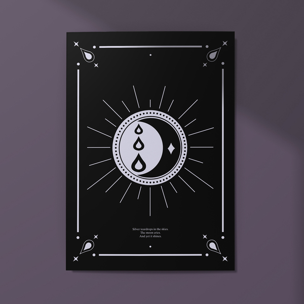 Αφίσα για εκτύπωση "Crying Moon" - διακόσμηση, φεγγάρι, αφίσες - 2