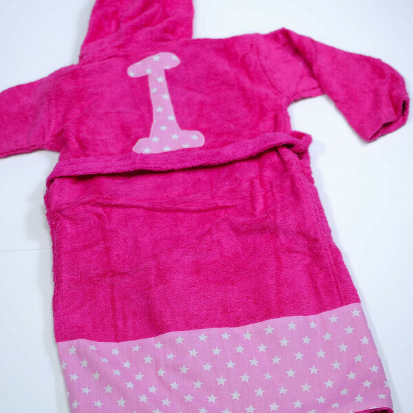 Φούξια παιδικό μπουρνούζι (2-14ετών) με μονόγραμμα, δείγματα - κορίτσι, παιδικά ρούχα - 2