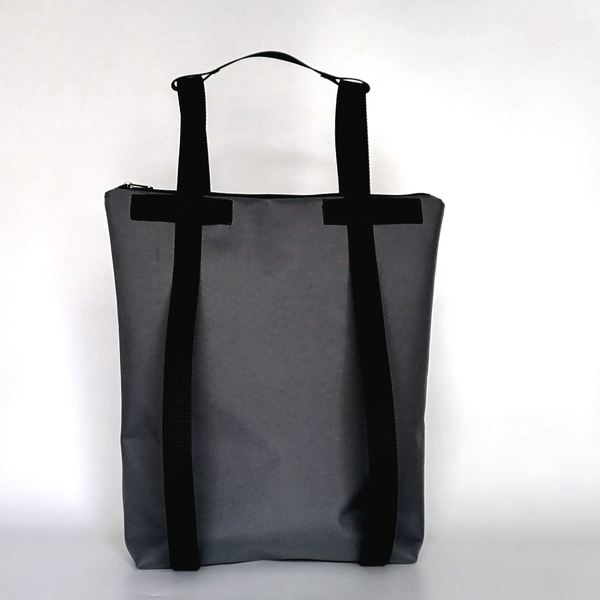 2ways bag Τσάντα ώμου & πλάτης Ανθρακί - ύφασμα, ώμου, πλάτης, μεγάλες, all day, tote, φθηνά, φθηνές