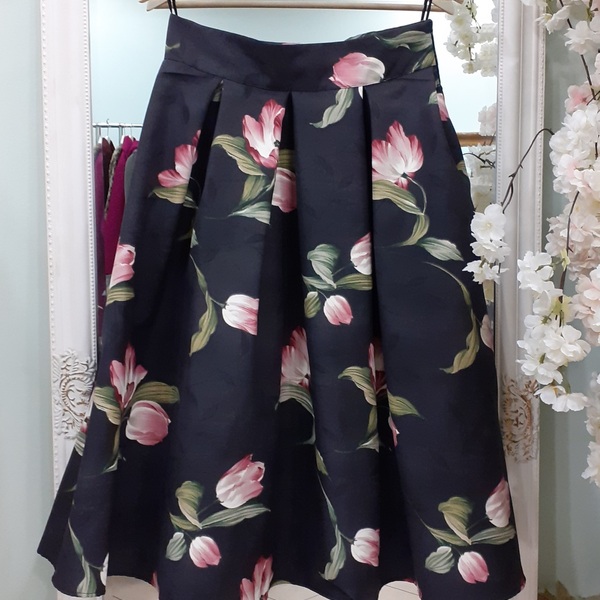 Full skirt floral black - midi - 3