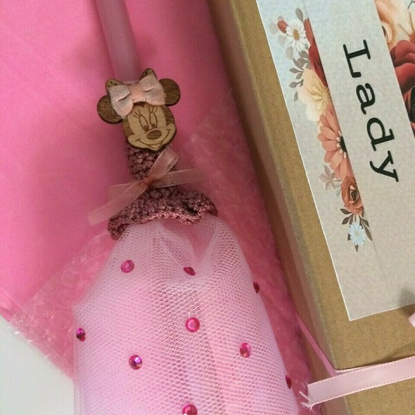 Αρωματική λαμπάδα "Ροζ αστραφτερή ποντικίνα" - κορίτσι, λαμπάδες, για παιδιά, για εφήβους, για μωρά - 3