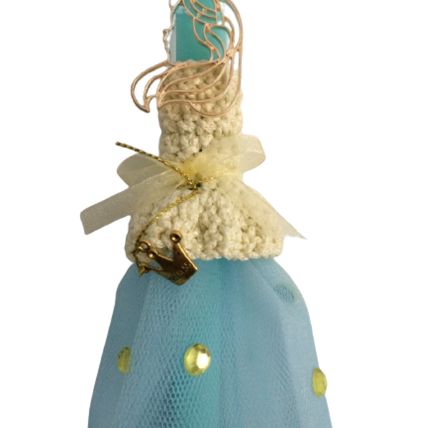 Αρωματική λαμπάδα "Γαλάζια αστραφτερή πριγκίπισσα" - κορίτσι, λαμπάδες, πριγκίπισσα, πριγκίπισσα, για παιδιά, για εφήβους, πριγκίπισσες, για μωρά - 2