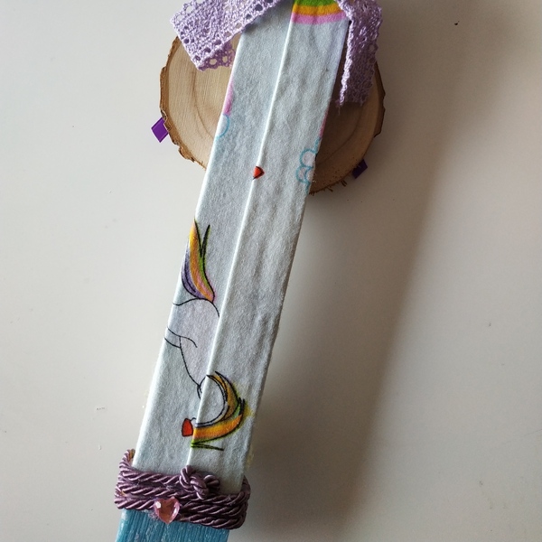 Λαμπάδα Πασχαλινή κοριτσίστικη 30cm ξύλο ΜΟΝΟΚΕΡΟΣ - κορίτσι, λαμπάδες, μονόκερος, για παιδιά - 3