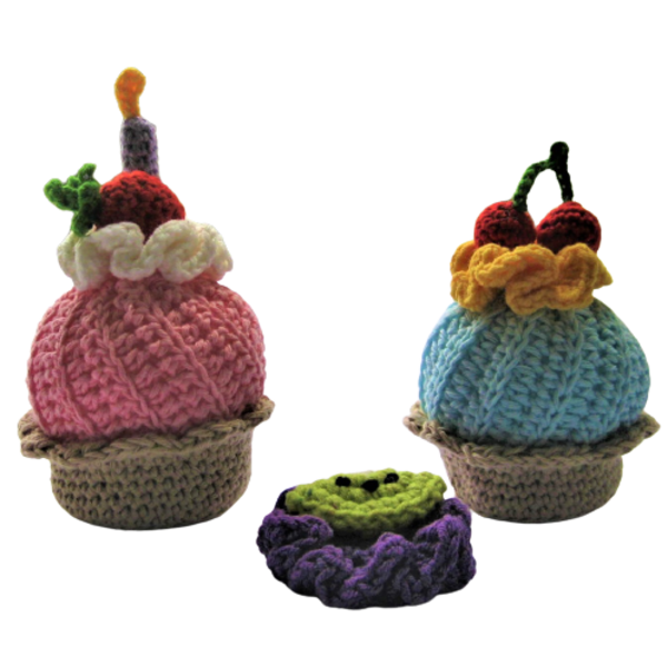 Πλεκτά cupcakes (με πολλούς συνδυασμούς) - κορίτσι, δώρο, amigurumi