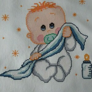 Κουβέρτα χειροποιητη "baby boy" - αγόρι, βρεφικά, δώρο γέννησης, κουβέρτες - 5