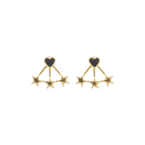 Ear Jacket Σκουλαρίκια "Star Love" - μικρά, επιχρυσωμένα, ορείχαλκος, αστέρι