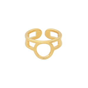 Δαχτυλίδι Αυξομειούμενο "Circle" - επιχρυσωμένα, επάργυρα, γεωμετρικά σχέδια, μικρά, boho, αυξομειούμενα - 2