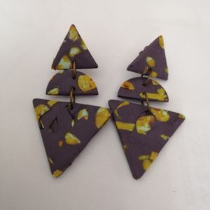 Purple triangles - πηλός, κρεμαστά, μεγάλα - 2