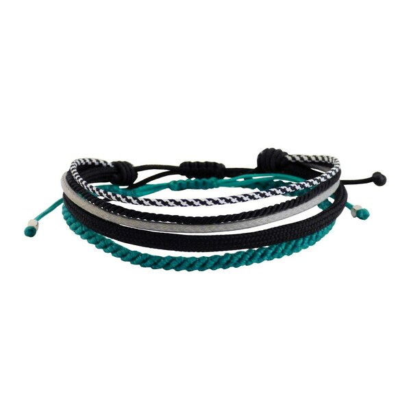 Ανδρικό βραχιόλι set 2 macrame green / 4cords - βραχιόλια, κορδόνια, χειροποίητα, σετ, δώρα για άντρες