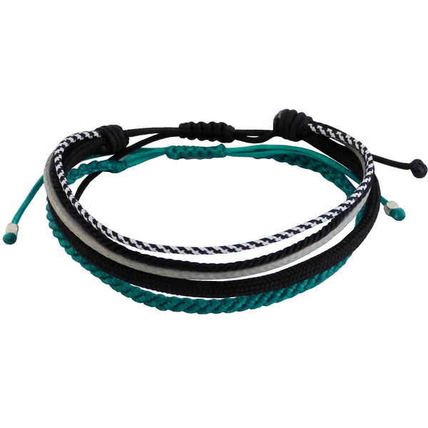 Ανδρικό βραχιόλι set 2 macrame green / 4cords - βραχιόλια, κορδόνια, χειροποίητα, σετ, δώρα για άντρες - 2