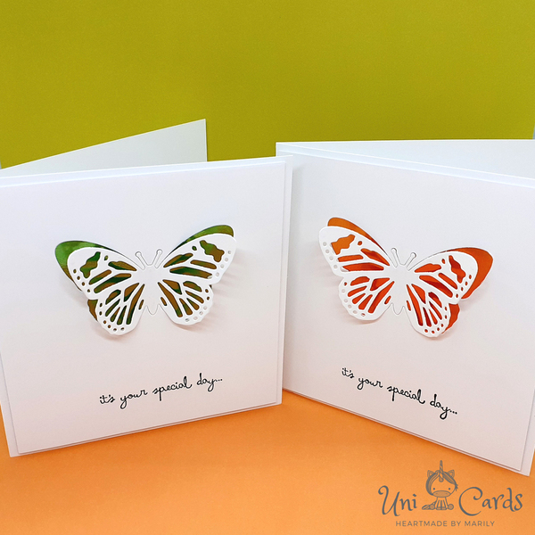 Ευχετήριες κάρτες με πεταλούδα - πεταλούδα, γενέθλια, επέτειος, γέννηση, γενική χρήση - 3