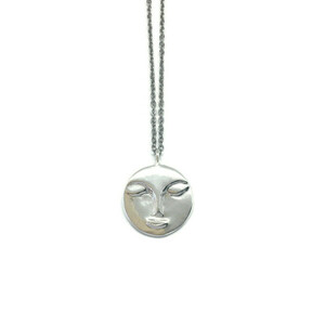 Χειροποίητο ασημένιο κρεμαστό επιχρυσωμένο με ατσάλινη αλυσίδα - charms, επιχρυσωμένα, ασήμι 925, φεγγάρι, κοντά - 2