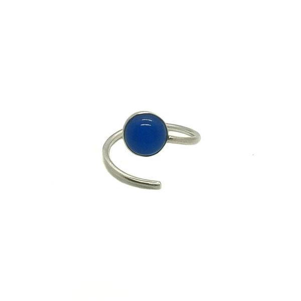 Δαχτυλίδι από Ασήμι ανακυκλωμένο με μπλε πέτρα - ασήμι, ασήμι 925, μικρά, boho, αυξομειούμενα