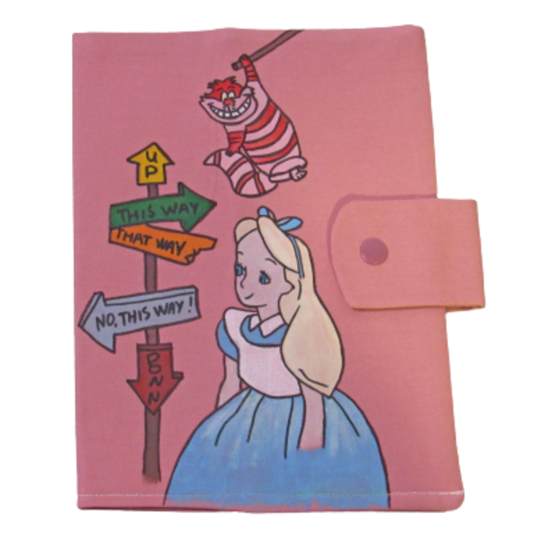 Χειροποίητη θήκη βιβλιαρίου παιδική - Η Αλίκη στη χώρα των θαυμάτων - κορίτσι, θήκες βιβλιαρίου