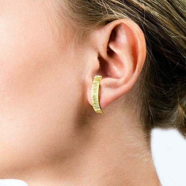 Καρφωτά σκουλαρίκια suspender earrings studs ασήμι 925 - ασήμι, επιχρυσωμένα, σφυρήλατο, καρφωτά - 3