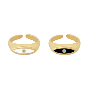Δαχτυλίδι Αυξομειούμενο "Oval Eye" - επιχρυσωμένα, ορείχαλκος, μικρά, boho, αυξομειούμενα