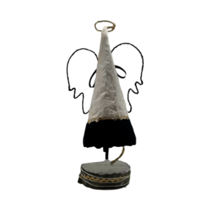 Χειροποίητο Άγγελος επιτραπέζιο διακοσμητικό με τσιμεντένια βάση, 30x16x11 εκ. - ύφασμα, τσιμέντο, διακοσμητικά, δέντρο